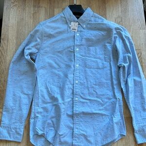 New with tags, J. Crew factory Marled Cotton Shirt sz Small in Ice blue